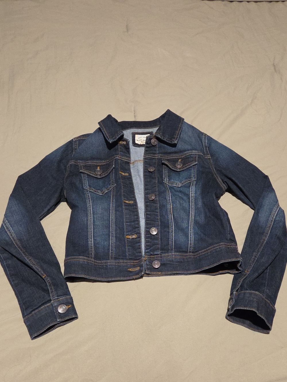 Wax Jean Dark Blue Denim Crop Jacket